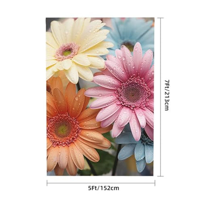 Colorful Daisy Flower Backdrop Background for Photography 5x7ft Photobooth Professional Photo Backdrop Curtains Video Photography Studio Photo Backgrounds Banner Booth Background Screen Parties - color: Colorful Daisy Flower
