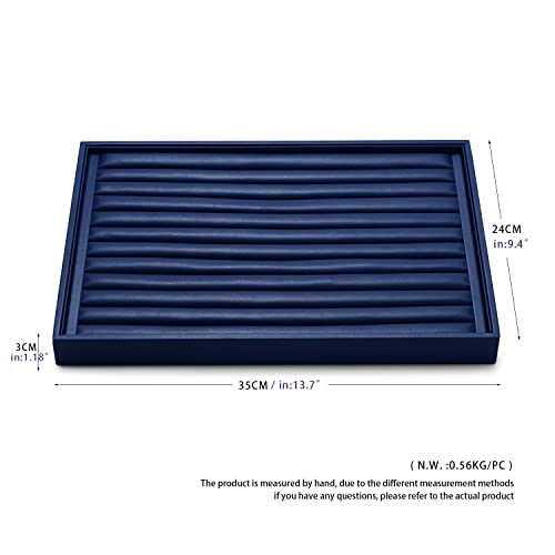 Oirlv Elegant Blue Ring Organizer Tray Stackable Jewelry Trays Jewelry Drawer Organizer Ring Earring Storage - color: Blue, size: Ring Tray