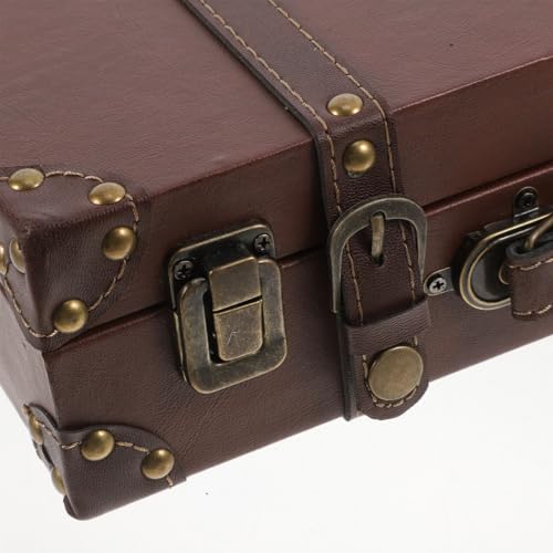 ULTECHNOVO Classic British Style Suitcase Vintage Trunk Storage Photo Leather Finish Multi-purpose Organizer