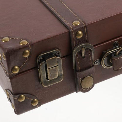 ULTECHNOVO Classic British Style Suitcase Vintage Trunk Storage Photo Leather Finish Multi-purpose Organizer