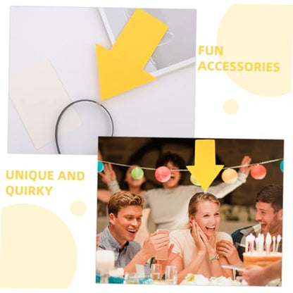 Uonlytech 2pcs Halloween Photo Booth Hairbands with Yellow Arrow and Exclamation Mark Headpieces, Silly Carnival Costume Accessories for Parties and Themed Events