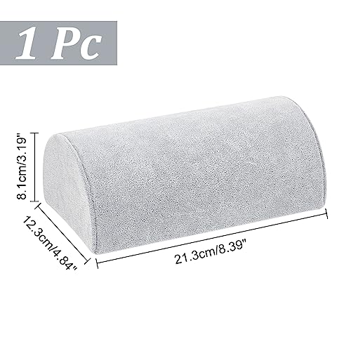 PH PandaHall Half Moon Velvet Bracelet Display, Soft Jewelry Display Stand Light Grey Bracelet Necklace Holder Watch Display Ramp Stand for Selling Retail Show Home and Business Use