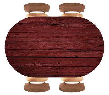 Wooden Texture Background Oval Fitted Tablecloth Waterproof Wipeable Elastic Edged Tablecloths Wrinkle Resistant Table Cover for Patio Family Party UseFits 42"x60" Oval Tables, Style228 - color: Wood Texture -13, size: 60" x 42" (Oval)