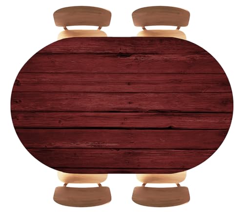 Oval Fitted Tablecloth Wooden Texture Background Waterproof Wipeable Elastic Edged Tablecloths Wrinkle Resistant Table Cover for Holiday Picnic Party UseFits 48"x68" Oval Tables, Style229 - color: Wood Texture -13, size: 68" x 48" (Oval)