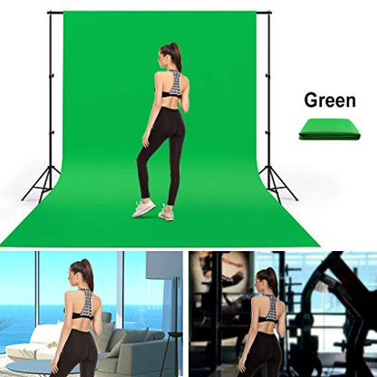 10X20ft Large Green Screen Backdrop for Photography, LCUIRC Two Rod Pocket Chromakey Collapsible Green Polyester Curtain with 4 Clamps for Photography, Zoom Meeting and Game Live Steaming - color: 10x20ft Green
