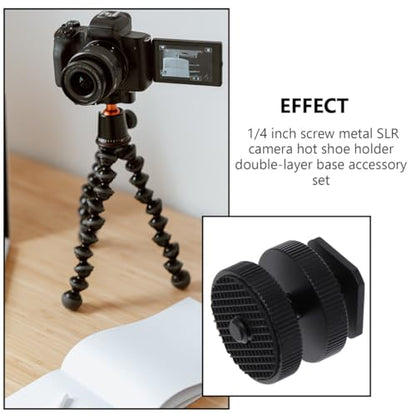 ARTIBETTER Hot Shoe Mount Adapter 1/4 Inch Tripod Screw Adapter for Camera Flash Led Light Microphone Compatible with DSLR Photography Accessories Set of 3