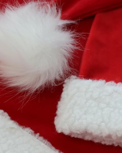 Zeroest Newborn Photography Blanket with Pocket & Santa Hat - Newborn Photoshoot Props - Boys & Girls Posing Stretch Fabric Beanbag Cover 47.2" x 39.3" (Red) - color: Red