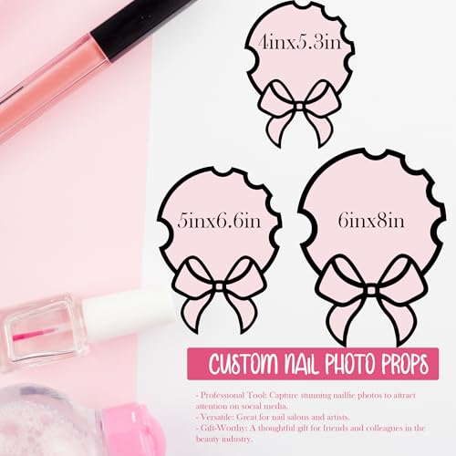 Custom Nail Photo Props, Acrylic Nail Picture Props Personalized Logo Nail Tech Decor Plate Nailfie Disk with Social Media Salon Nail Display Stand Nail Polish Display Gifts for Nail Artist - color: Design 5