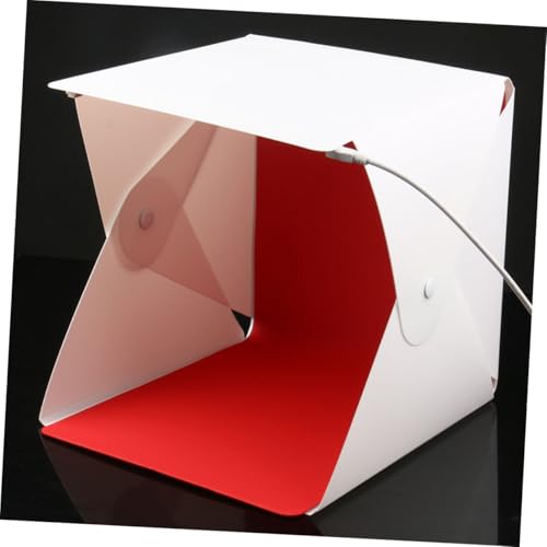 Portable Photography Light Tent Kit 20cm Mini Folding Photo Light Box with Dual LED Strips and 4 Color Backdrops for Product and Jewelry Shooting