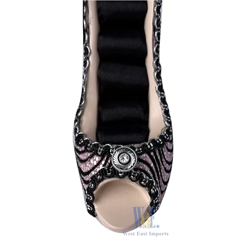 Ring Holder High Heel Shoe Design Fashion Jewelry Organizer Display Birtyday Gift (pink-bk) - color: pink-bk