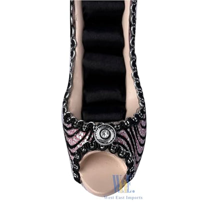 Ring Holder High Heel Shoe Design Fashion Jewelry Organizer Display Birtyday Gift (pink-bk) - color: pink-bk