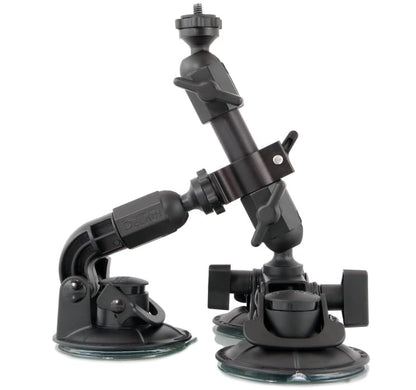 Delkin Devices Fat Gecko Triple Suction Camera Mount - Powerful Suction Cup Camera Mount for Car, Motorcycle, Desk, Window | Secure and Adjustable Action Camera Holder for Video Recording - style: Fat Gecko Triple
