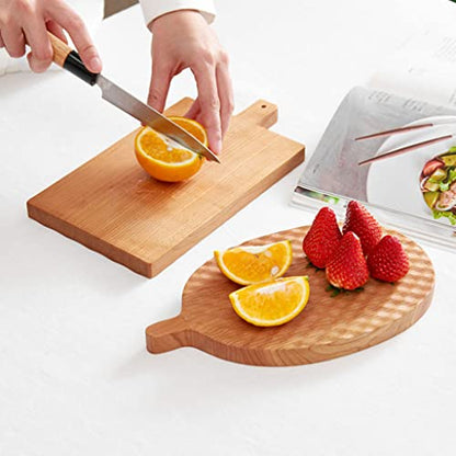 Wooden Cutting Board with Handle - Versatile Chopping Board, Ideal for Daily Cooking, Pizza Preparation, and Serving - Durable Kitchen Essential