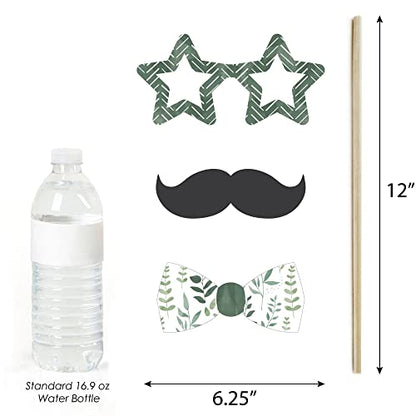 Big Dot of Happiness Boho Botanical Baby Shower Photo Booth Props Kit - Premium 20-Piece Set with Sticks, DIY Party Decorations, Professional Studio Quality - color: Boho Botanical