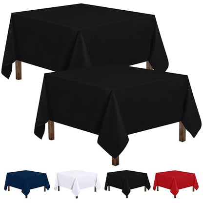 Utopia Kitchen Square Table Cloth 2 Pack(70x70 Inches, Black), Tablecloth Machine Washable, Polyester Table Cover for Dining, Buffet Parties, Picnics, Events, Weddings and Restaurants - color: Black, size: 2 Pack 70x70 Inch Tablecloth