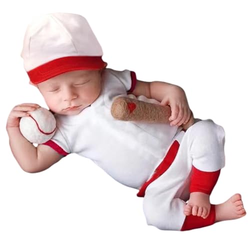 Newborn Baby Photo Shoot Props Girl Boy Crochet Knit Hat Costume Stripe Hat Pants Overalls Photography Props - color: White a