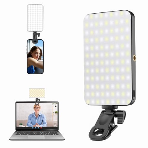 5000 mAh Portable Selfie Light for iPhone: Rechargeable Phone Fill Lights, Ring Light for Camera Picture, Makeup Photo, Video Conferences, Laptop Use, Zoom Meetings, TikTok, Vlog Photography - color: White