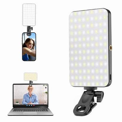 5000 mAh Portable Selfie Light for iPhone: Rechargeable Phone Fill Lights, Ring Light for Camera Picture, Makeup Photo, Video Conferences, Laptop Use, Zoom Meetings, TikTok, Vlog Photography - color: White