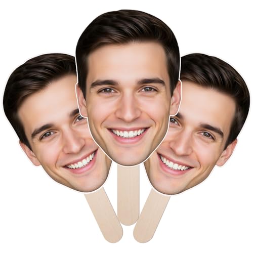 Big Head Custom Cutouts on a Stick 3PCS, 6 to 36 Inch Personalized Bulk Faces for Parties, Birthdays, Weddings, Sports Events, Photo Props, Coroplast - color: 3 Pieces