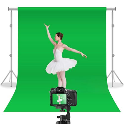 Green Screen Backdrop 10x20 Ft Photography Greenscreen Non-Reflective Fabric Sheet Wrinkle Resistance Photo Background Backdrops for Photoshoot Studio Shooting Props