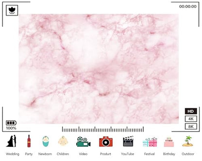 Trykid 12x8ft Pink White Marble Vein Texture Backdrop Elegant Stone Surface Photography Background Luxury Wedding Event Party Decoration Tapestry Photo Booth Prop Fabric - size: 12x8ft