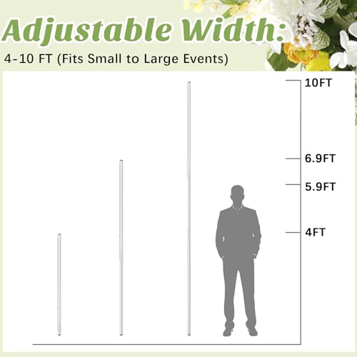 Zonon 1 Pcs 4-10ft Double Layer Adjustable Crossbar and Hangers for Use with Pipe and Drape Kit Pipe and Drape Crossbar for Backdrop Stand, Background Curtain and Wedding Decor - size: 4-10 ft