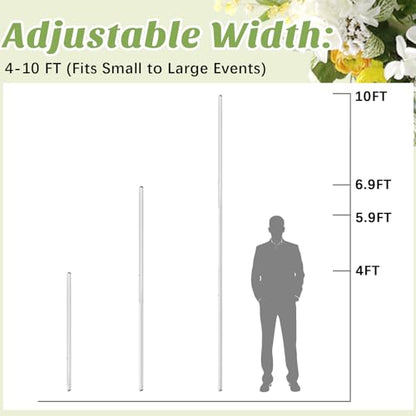 Zonon 1 Pcs 4-10ft Double Layer Adjustable Crossbar and Hangers for Use with Pipe and Drape Kit Pipe and Drape Crossbar for Backdrop Stand, Background Curtain and Wedding Decor - size: 4-10 ft