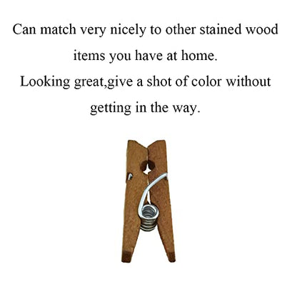 HAHIYO Brown Wooden Clothes Pins Clothespins Mini Aviod Fall Apart 1 Inches Length 80 Pack Strong Springs No Rust No Discoloration for Laundry Bathroom DIY Craft Photos Food Opened Bags - size: Brown 1 inches 80 Pack