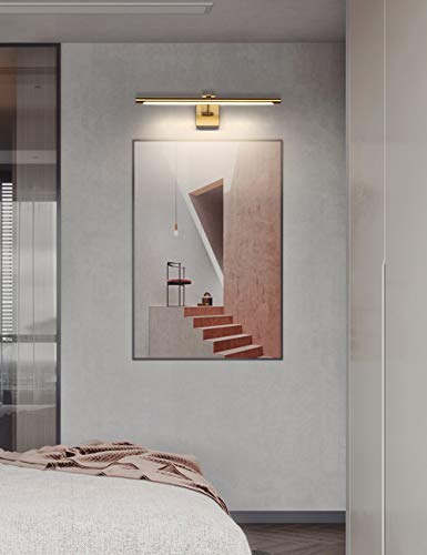 LED Picture Light Fixtures 24.4 Inches, Full Metal Artwork Wall Lamp with Single Swing Arm, 14W (70W Eqv.), Hardwired Connection, Non-Dimmable, 3000K Warm White, CRI80+, Golden-Like Brass Finish - color: Brass, size: Non-Dimmable 24.4" Long