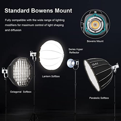GVM 150W RGB Video Light Kit, 2700K~7500K Bi-Color LED Video Light Photography Studio Lighting Kit with Lantern Softbox & Stand, Continuous Output Lighting Kit with 8 Lighting Effects, CRI 97+ - size: 150W