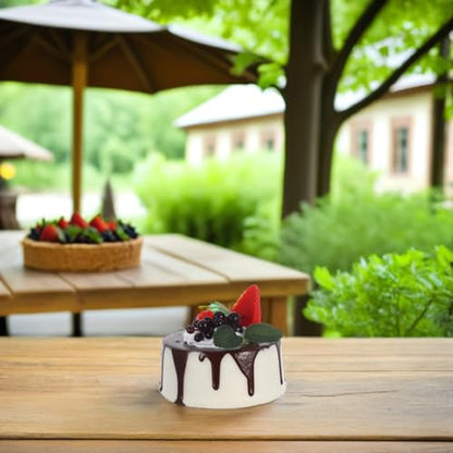 Amosfun Fake Birthday Cake Artificial Fruit Cake Bakery Shop Cake Display Model Party Decoration Coffee