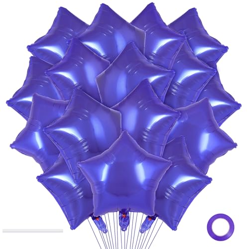 20 Pcs Purple Star Balloons,18 Inch Star Foil Balloons,Stars Shaped Balloon Mylar Helium Balloon for Birthday Party Anniversary Wedding Baby Shower Decorations (Purple) - color: 18inch-purple