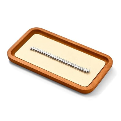 Solid Wood Jewelry Display Flat Tray for Rings Earrings Necklace Bracelet, Jewelry Photograph Display(Beige,M) - color: Beige, size: 18 * 10 * 1.5cm