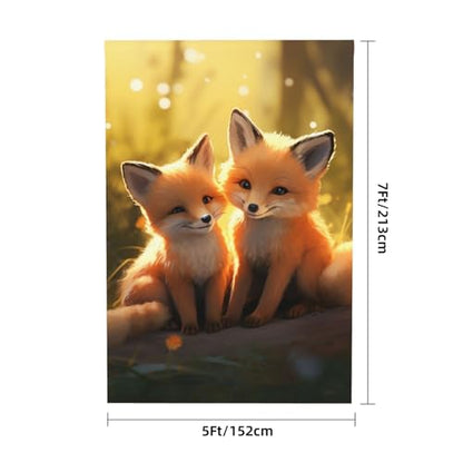 Cute Foxes Backdrop Background for Photography 5x7ft Photobooth Professional Photo Backdrop Curtains Video Photography Studio Photo Backgrounds Banner Booth Background Screen Parties - color: Cute Foxes