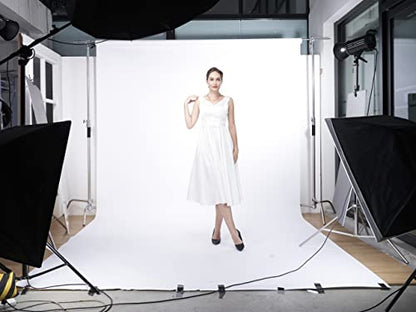 Seamless Photography Background Paper Roll, White Photo Paper Backdrop for Photography, Video and Streaming (53''x16' Arctic White) - color: Artic White, size: 53" x16'