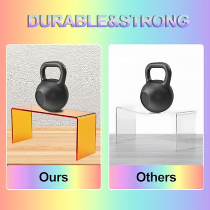 6 PCs Risers Display Stands 3 Tiers Desktop Acrylic Shelves Cake Dessert Holder Products Stand for Collectibles Shoes Jewels Pop Figure (Mix Colors) - color: Mix Colors 6 PCs