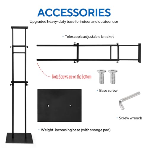 Floor Poster Board Stand, Double-Sided for Board & Foam Sign, Adjustable Metal Sign Holder, Height Up to 82Inches Poster Stand for Display Pedestal Sign Stand (1 Pack Poster Stand) - size: 1 Pack Poster Stand