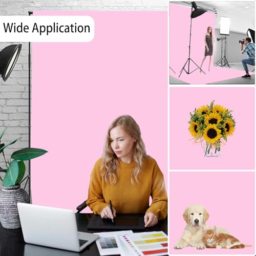 Pink Photography Backdrops, Photo Booth Video Shooting Photo Backdrop, Portrait Background for Photography, Photo Studio Pink Backdrops for Photoshoot 6x9ft - color: Pink, size: 6x9 FT