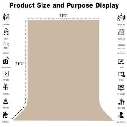 Beige Screen Backdrop 5x7ft Photography Background Meeting Photo Studio Shooting Props - color: Beige, size: 5x7ft