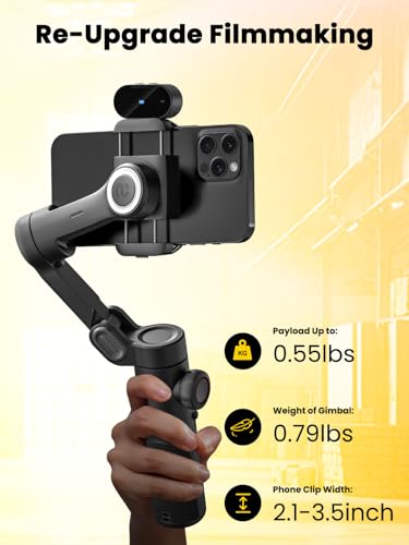 AOCHUAN XE AI Version,Gimbal Stabilizer for Smartphone,NO APP AI Tracking, Gesture Control,360°Inception Gimbal with TikTok YouTube,3-Axis Foldable Handheld Tripod for iPhone& Android,Black - style: Smart XE AI