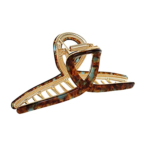 Big Hair Claw Clips Butterfly Barrettes Claw Clips for Women Acetate Claw Clips Metal Hair Clip for Girls Large Hair Accessories for Long Thick Hair (Brown Green) - color: brown green09