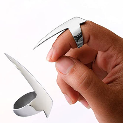 Hair Parting & Sectioning Ring - Stainless Steel Finger Braiding Hair Pick Tools for Durable Dreadlocks Wig Quick Installation of Remy Human Hair Extensions Hair Styling Tools (Silver) - color: Silver