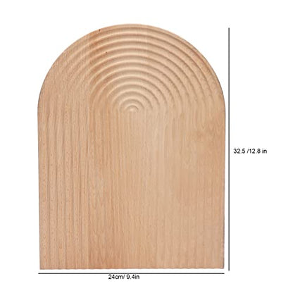 Wooden Bread Dessert Tray, Natural Beech Wood Multifunction Serving Tray, Geometric Design Bread and Dessert Plate for Home Kitchen, Parties, and Food Photography (Ellipse) - size: 13" x 9.4" x 1.2"