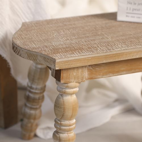 dwellington Wooden Bathroom Wood Foot Stool for Adults Kids, Bedside Step Planter Stool for Kitchen(Natural) - color: Natural