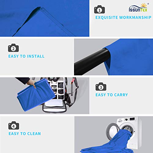 ISSUNTEX 10X16 ft Background Muslin Backdrop, Photo Studio, Collapsible High Density Screen for Video Photography and Television-Blue - color: Blue, size: 10X16 ft