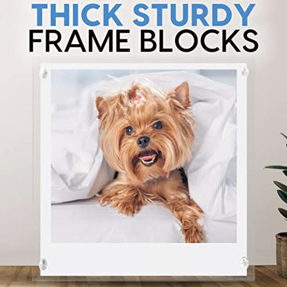 Mammoth DuraClear Magnetic Picture Frame 4x4 - Frameless Polaroid and Wallet Size Photo Holder - Ideal for Modern, Minimalist Decor - size: 4x4 Frame