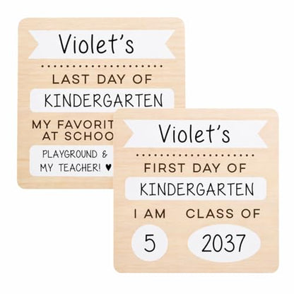 Kate & Milo First & Last Day Board, Dry Erase, Reversible Dry Erase Board, Photo Prop for Kids, Kindergarten Through High School, K-12, Reusable and Erasable - style: Dry Erase School Days Board