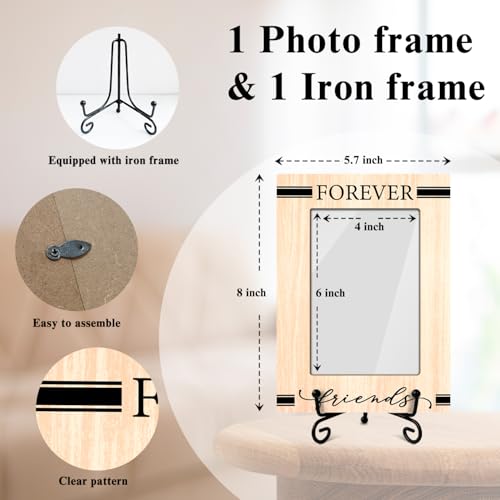 Forever Friends Picture Frame,Women Friend Bestie, 4 x 6 Picture Frame with Stand for Tabletop Display.(Vertical Portrait) - color: Frame19