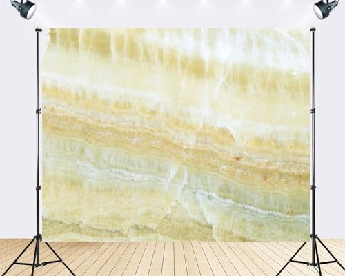Trykid 15x8ft Yellow White Onyx Marble Backdrop Textured Natural Stone Surface Photography Background Elegant Interior Themed Party Decoration Tapestry Photo Booth Prop Fabric - size: 15x8ft
