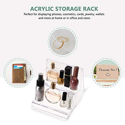 DOITOOL Clear Acrylic Purse Display Stand Holder Wallet Stand 2 Tier Handbag Purse Display Stand Glasses Holder Jewelry Display Riser Shelf for Home Decoration and Organizer - size: 2 Tier